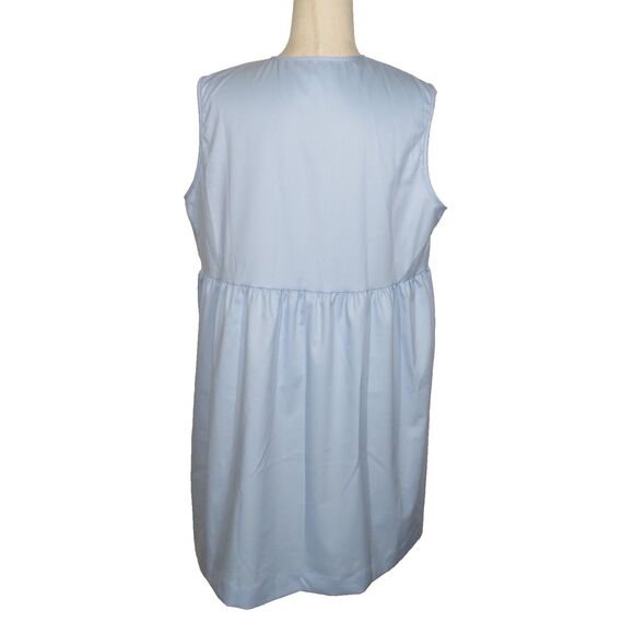 Halara Blue Lightweight Sleeveless Tie Front Babydoll Mini Dress Size Large - Picture 6 of 7